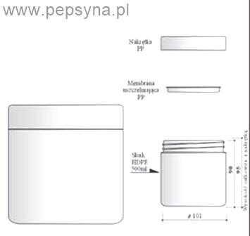 HDPE pojemnik z membraną uszczelniającą i nakrętką